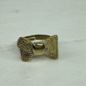 Preppy Gold Mesh Bow Ring